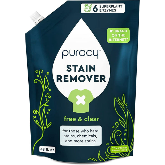 Puracy Laundry Stain Remover Refill, Free & Clear, 48 fl.oz. T8